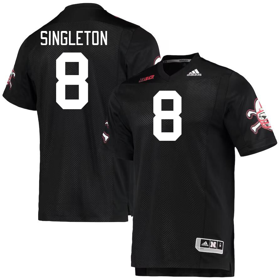 Men #8 DeShon Singleton Nebraska Cornhuskers College Football Jerseys Stitched Sale-Black